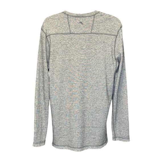 Tommy Bahama Gray and Black Reversible Long Sleeve Crew Neck Top Size LT - Picture 2 of 7